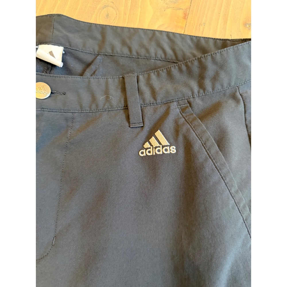 A1 Adidas Mens Golf Pants Black Flat Front Performance Trousers 32x30 - Picture 4 of 5